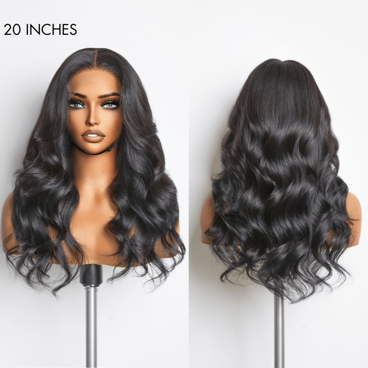 Jet Black Loose Body Wave Glueless 5x5 Closure Lace Wig 100% DELLEDBYSARAH