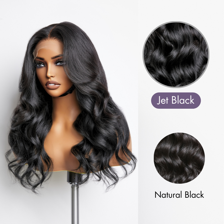 Jet Black Loose Body Wave Glueless 5x5 Closure Lace Wig 100% DELLEDBYSARAH