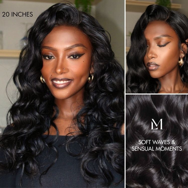 Jet Black Loose Body Wave Glueless 5x5 Closure Lace Wig 100% DELLEDBYSARAH