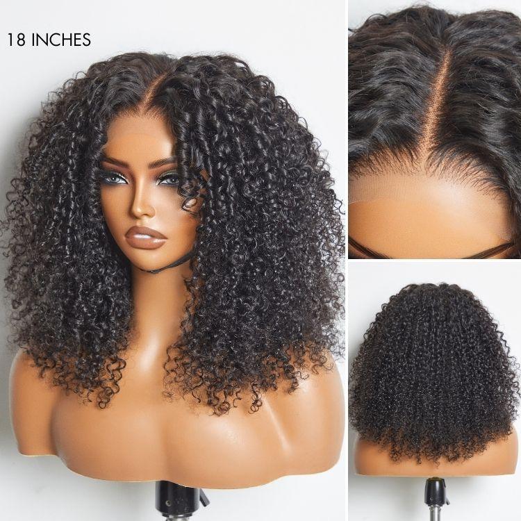 Go Natural Ease | Pre-styled Coils with Kinky Curly Glueless 5x5 Closure Lace Long Curly Wig