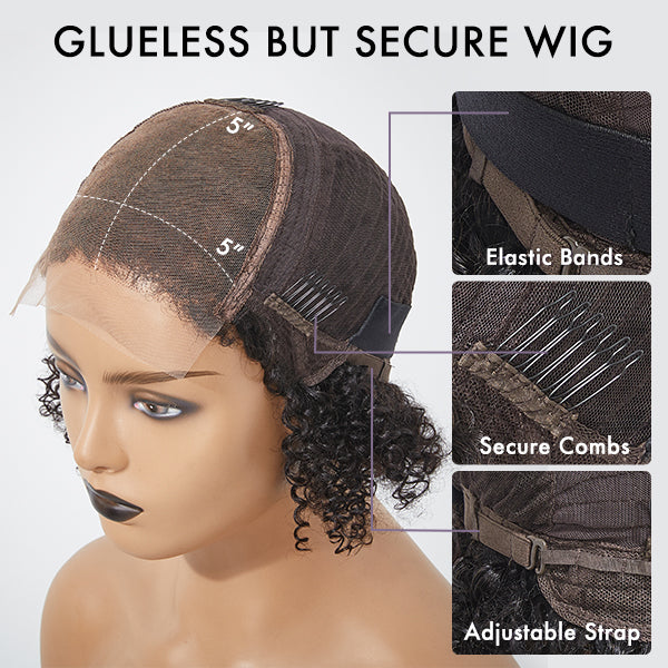 Points Plus Money | PreMax Wigs | Jet Black Middle Part Silky Straight Glueless 5x5 Closure Lace Wig