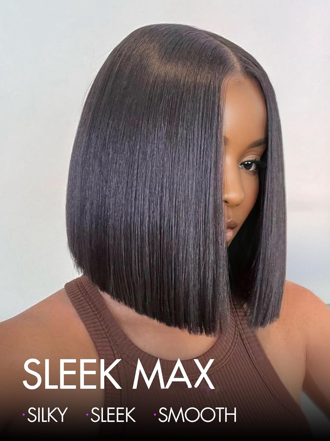 AOSUN HAIR 10 Inch Raw Hair Sleek Max 2x6 Kim K Glueless Short Bob Wig