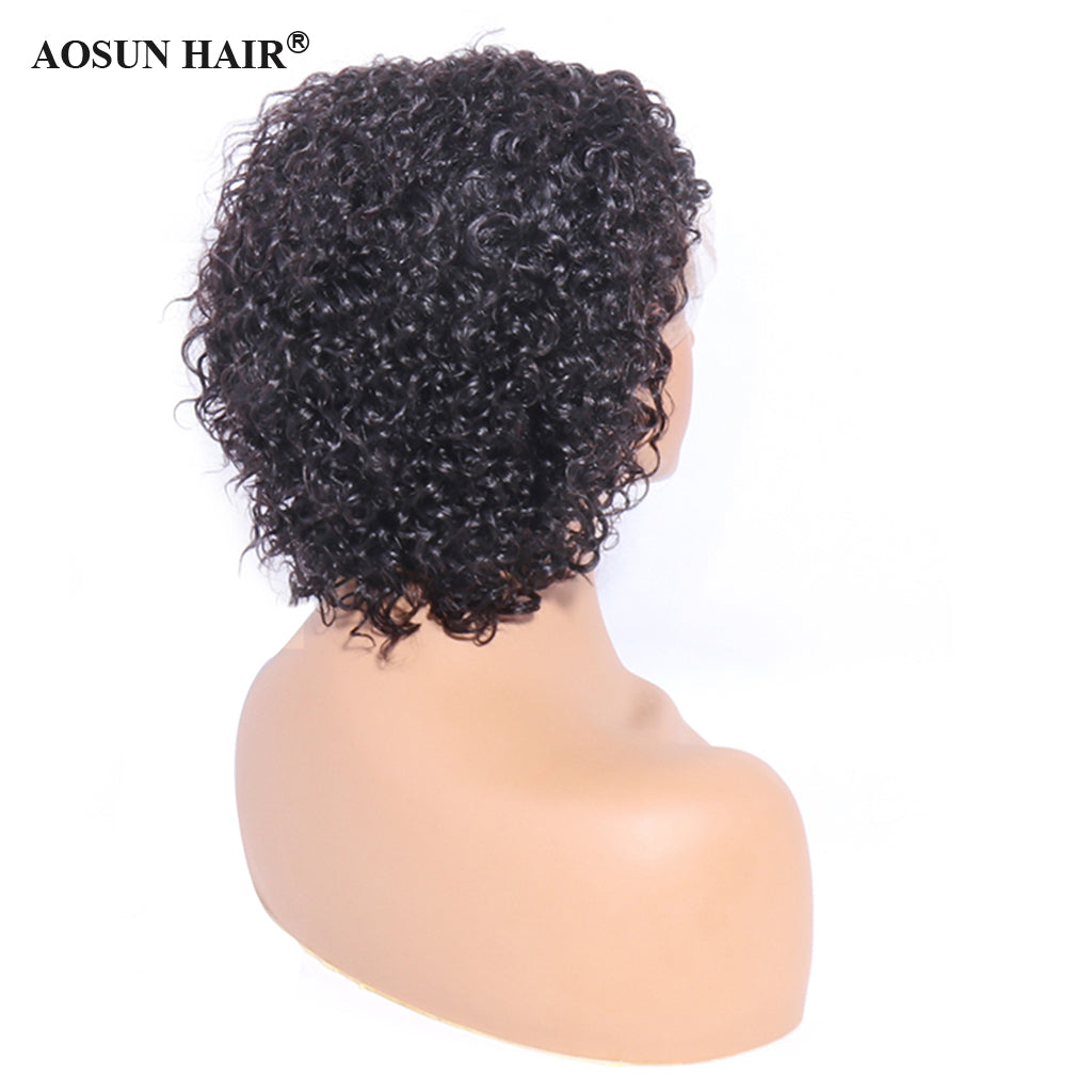 Aosun Curly Pixie Cut Wig For Black Women Human Hair Wigs Bob 13x4 Lace Wigs