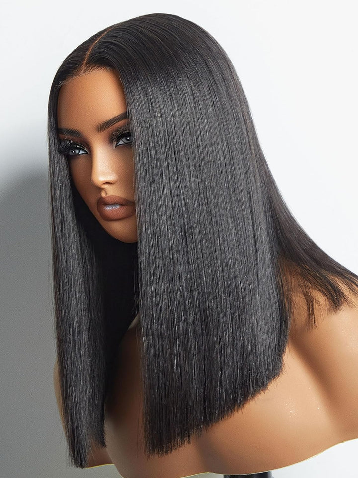 AOSUN HAIR 10 Inch Raw Hair Sleek Max 2x6 Kim K Glueless Short Bob Wig