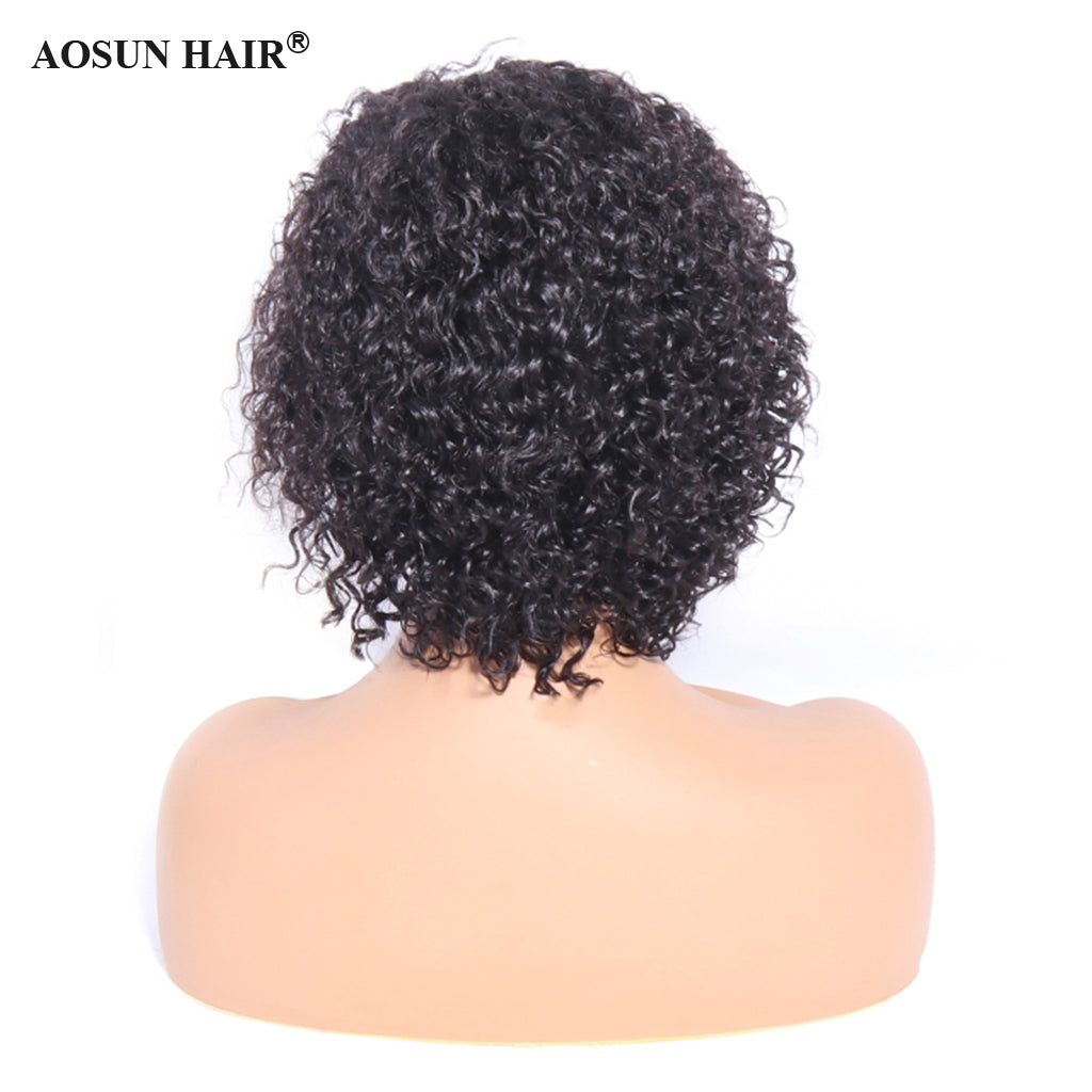 Aosun Curly Pixie Cut Wig For Black Women Human Hair Wigs Bob 13x4 Lace Wigs