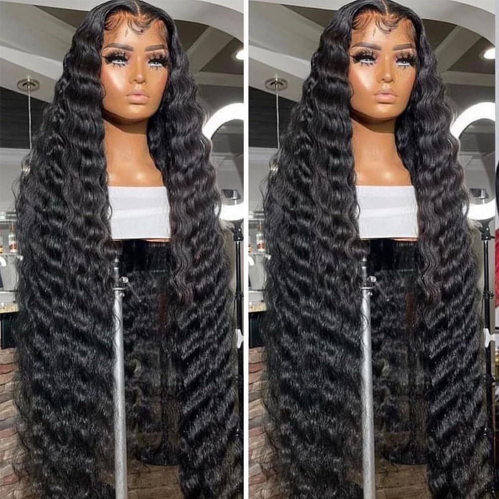 Wig Slayer HD LACE 13x6 Full Frontal Wigs Deep Wave 180% Glueless 13x6 HD Lace Front Wigs Skinlike HD Lace 13x4 Lace Frontal Wigs BOLLEDBYSARAH