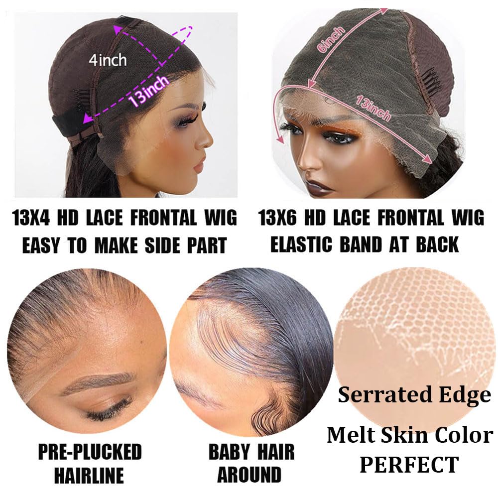 Wig Slayer HD LACE 13x6 Full Frontal Wigs Deep Wave 180% Glueless 13x6 HD Lace Front Wigs Skinlike HD Lace 13x4 Lace Frontal Wigs BOLLEDBYSARAH