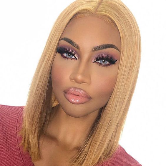 #30 Straight Human Hair Bob Wig 13x4 Lace Front Wig Color